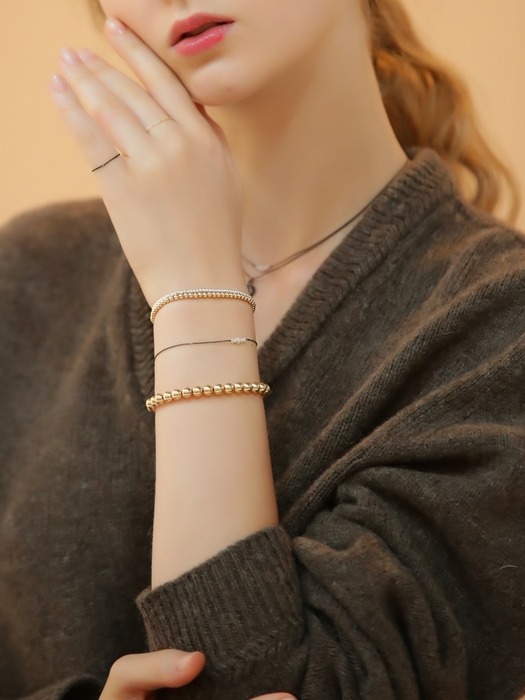 2mm silver gold ball daily simple Bracelet 925실버 은볼 팔찌 2mm