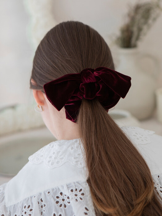 velvet ribbon scrunchie (4colors)