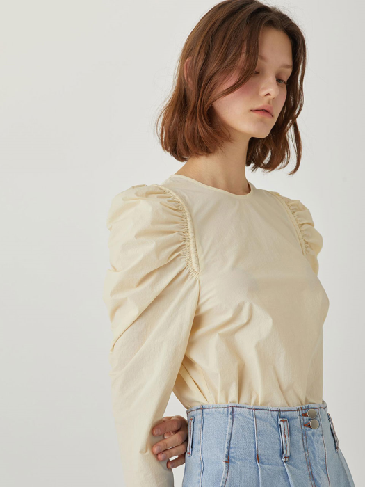 Baloon-sleeve Blouse [BUTTER YELLOW] JYBL1B902Y1