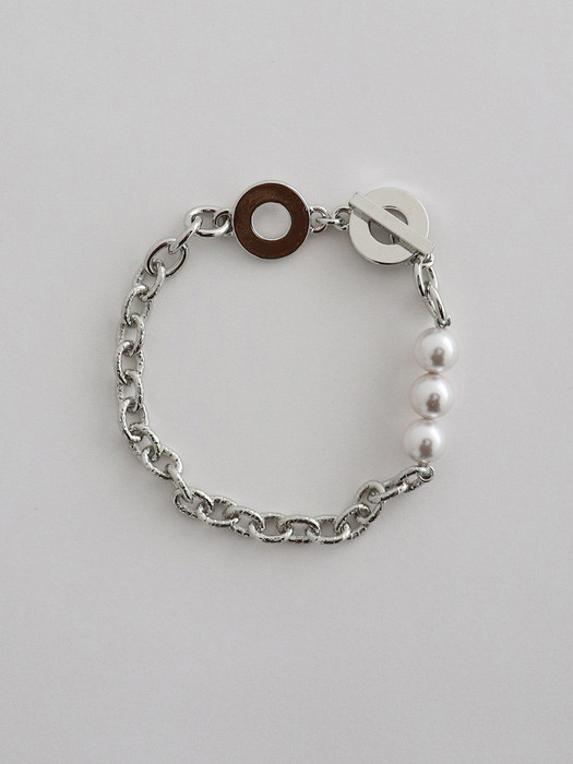 rope pearl bracelet - silver