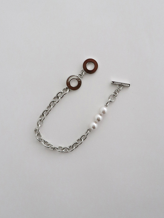 rope pearl bracelet - silver