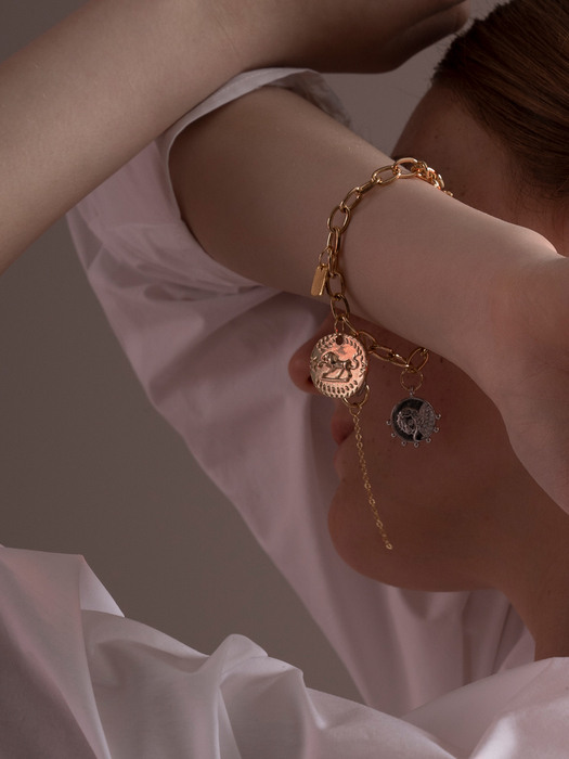 ARb21104 Coin & Chain ````````drop```````` Bracelet