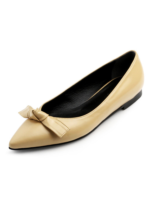 The muse v-cut flat shoes_CB0038_butter