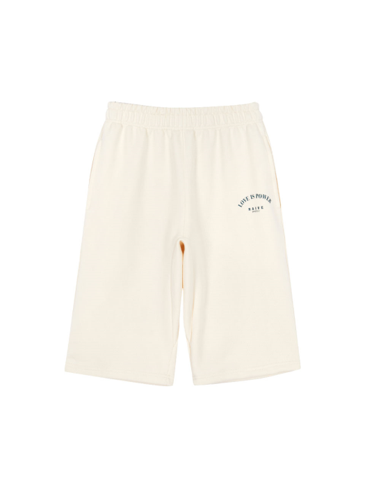 Arch Logo Print Sweatshorts in Cream VW1ML085-9A