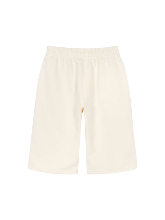 Arch Logo Print Sweatshorts in Cream VW1ML085-9A