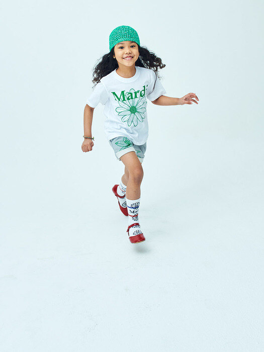 KIDS 1/2 TEE - WHITE GREEN