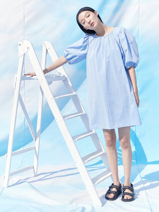 Volume Mini Dress  Sky Blue (KE1571M01Q)