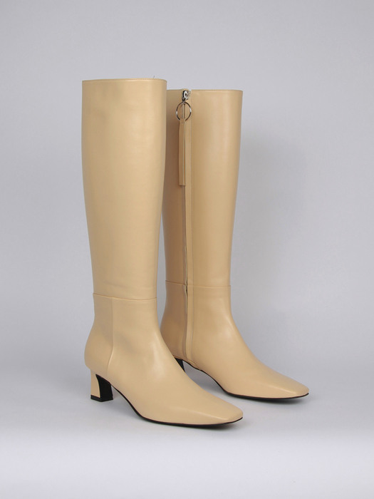 Ava Long Boots Leather Butter Yellow