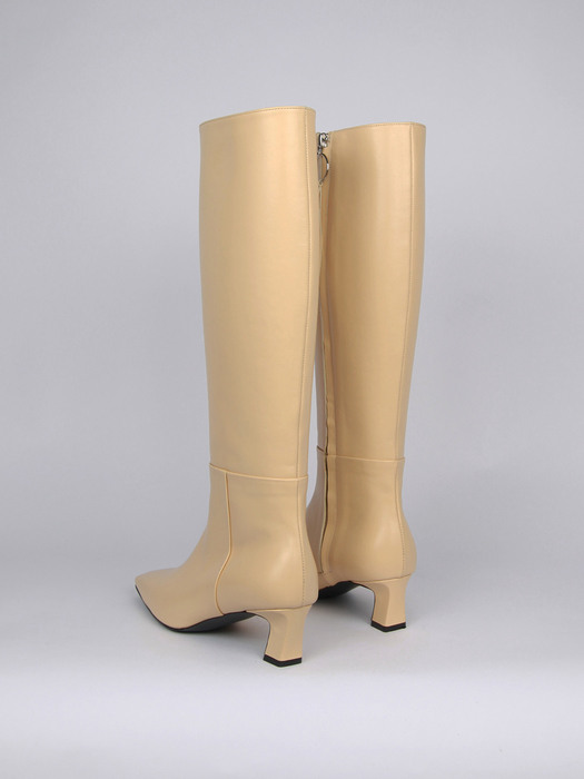 Ava Long Boots Leather Butter Yellow