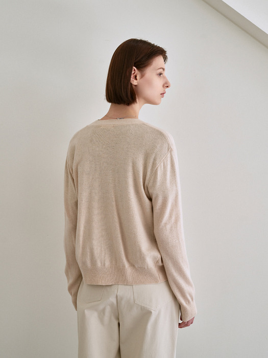 RENEW CASHMERE CARDIGAN_BEIGE