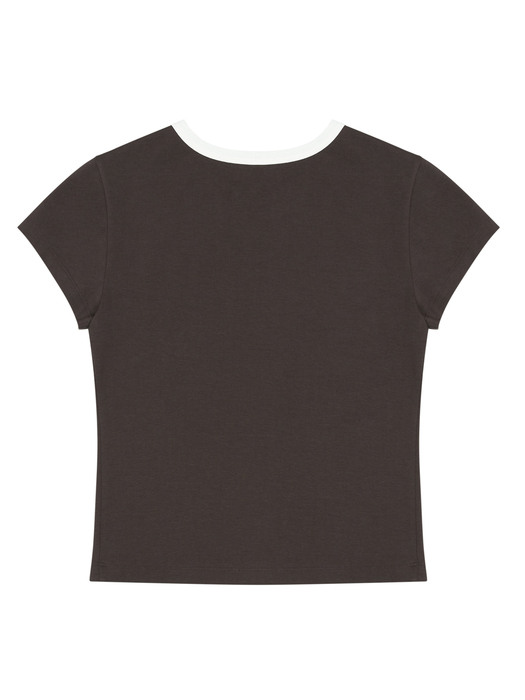 [EXCLUSIVE] SOEIL FITTED T-SHIRT, DARK BROWN