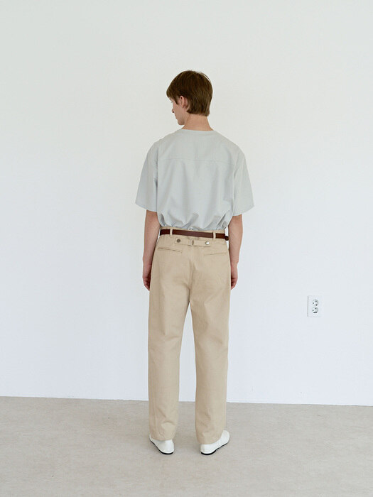 curved cutting pants (beige)