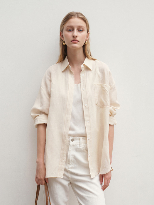 HIGH-TENSION LINEN SHIRTS_BEIGE