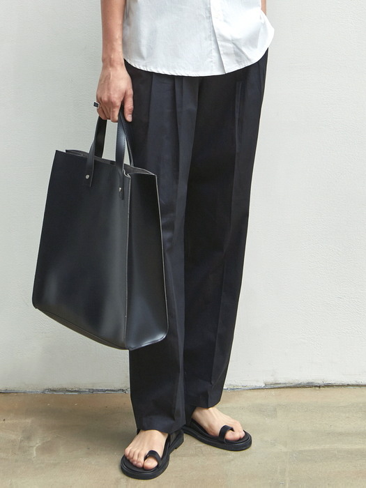 PIN TUCK WIDE PANTS_WHITE
