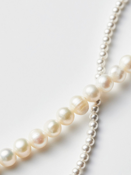 [X VINTAGE HOLLYWOOD] 5-way Pearl Necklace