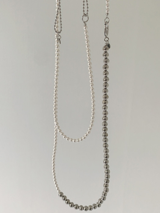 swarovski pearl 2way necklace