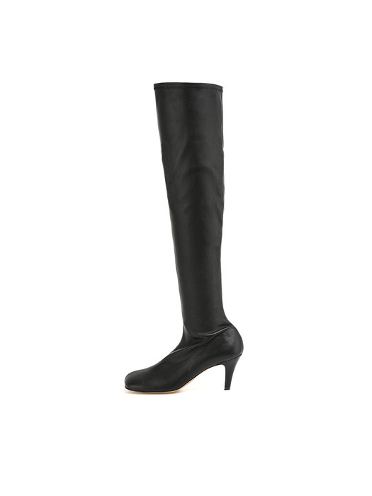 STRETCH KNEE-HIGH BOOTS [BLACK]