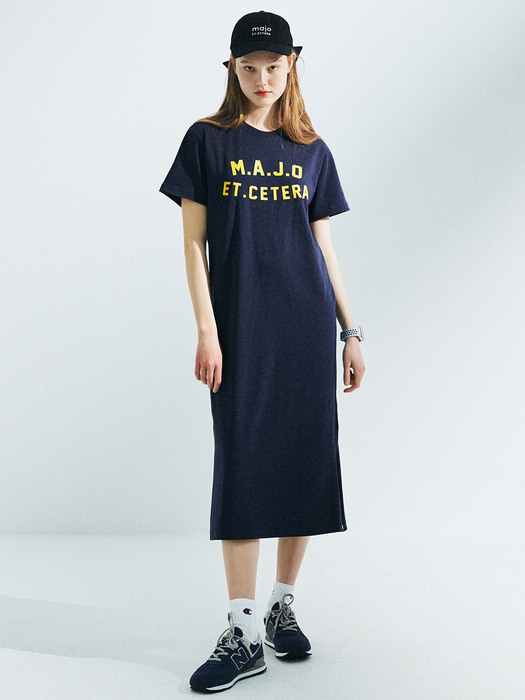 Classic T-Shirt Long Dress [Navy]