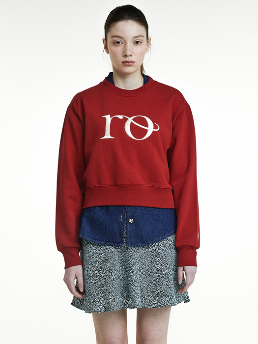 R RO EMBROIDERY SWEATSHIRT_RED