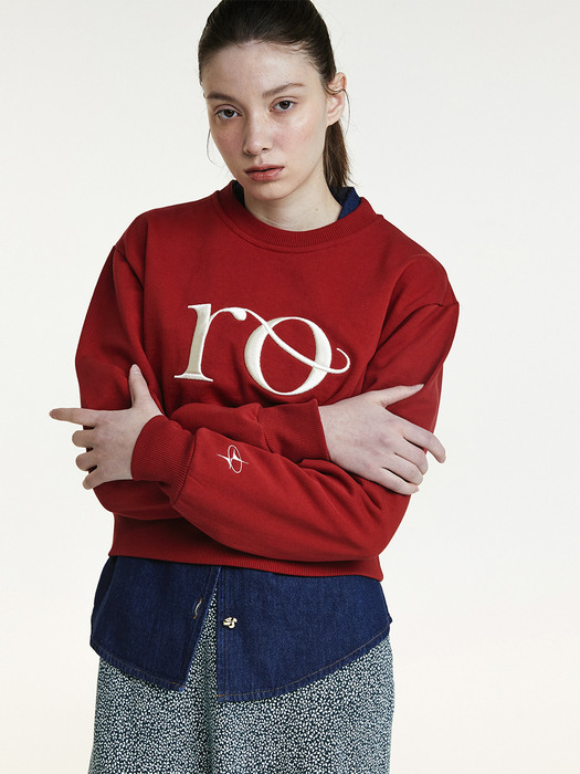 R RO EMBROIDERY SWEATSHIRT_RED