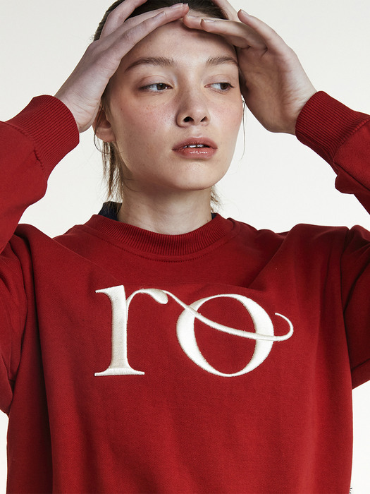 R RO EMBROIDERY SWEATSHIRT_RED