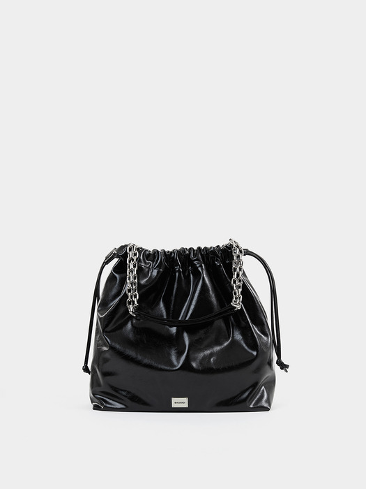 CH. TRAWSTRING BAG, BLACK