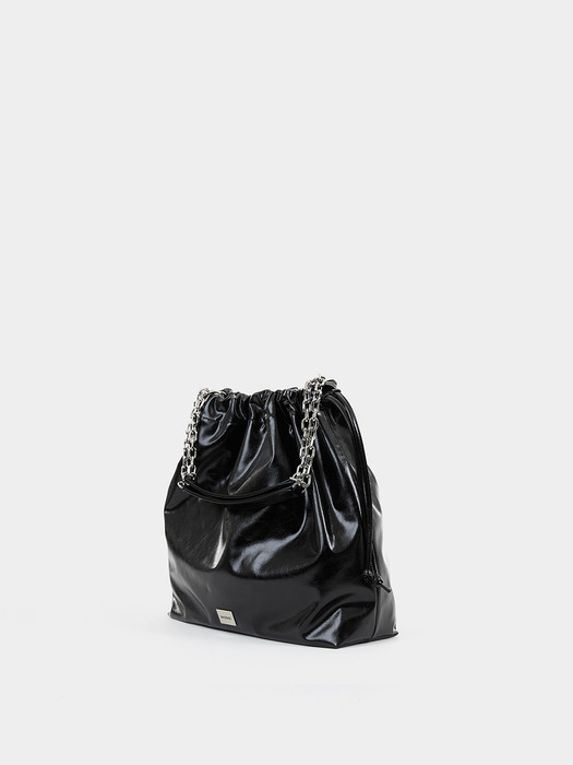 CH. TRAWSTRING BAG, BLACK