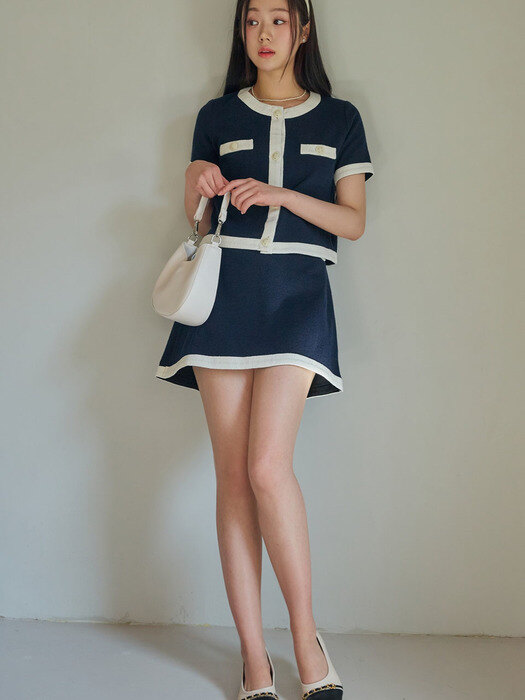 Steffy Jersey Tweed Skirt (3color)