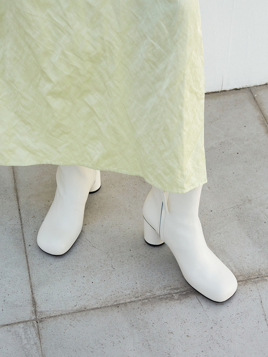 Luna Ankle Boots Leather Ivory 7cm