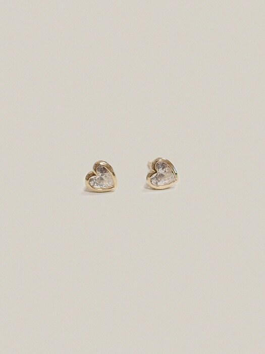 14k Petit Heart Piercing White