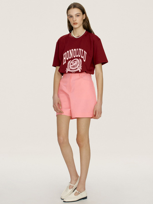 [N]PUPUKEA High-rise shorts (Flamingo pink)