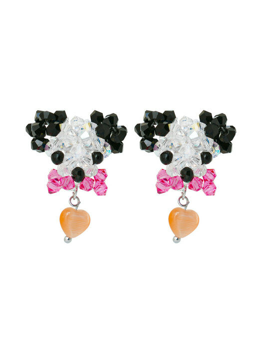 Meoung-Mung-E Beads Earrings (Fuchsia)