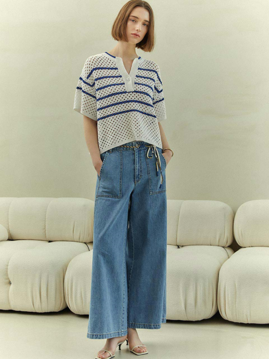 Wide Cropped Blue Denim Pants KJ2ML6510_22