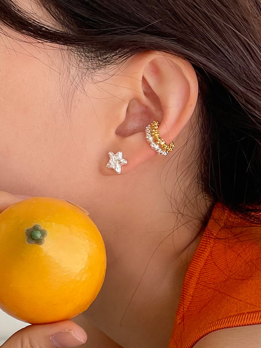 [silver925] foil star earring (2color)
