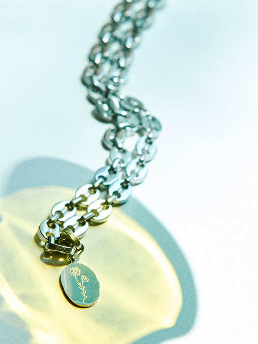 韓国人気 [NIRO] BIRTH FLOWER EIGHT CHAIN NECKLACE #65 NiROSERENDIPITY] BIRTH FLOWER EIGHT CHAIN NECKLACE #65