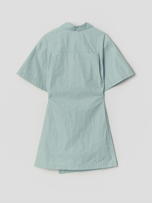 Cut-out Shirts Mini Dress - Mint Green (KE2371M02L)