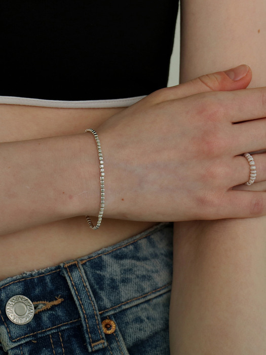 silver square bracelet