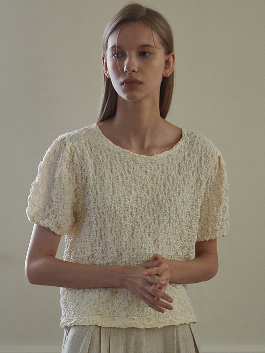 WRINKLE PUFF TOP_IVORY