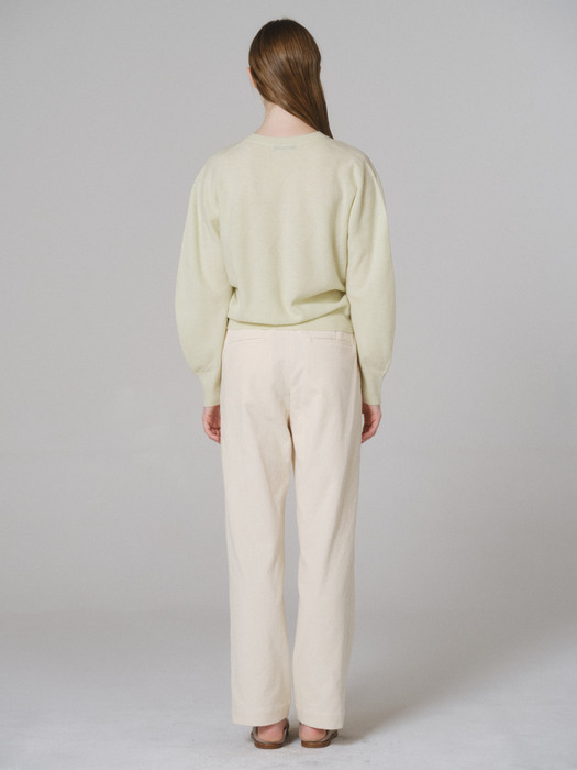 Cashmere blended knit top (pale lime)