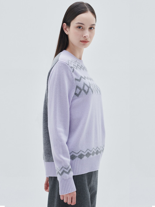 [CashmereClass]C23WPU007 Holiday Pullover(Lavender) 