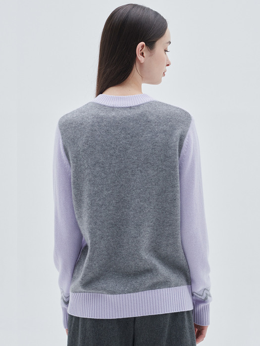 [CashmereClass]C23WPU007 Holiday Pullover(Lavender) 
