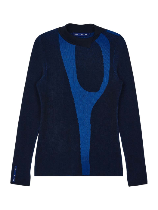 PM TWO TONED KNIT - NAVY