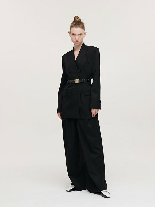 WOOL TAILORED TROUSERS (BLACK)
