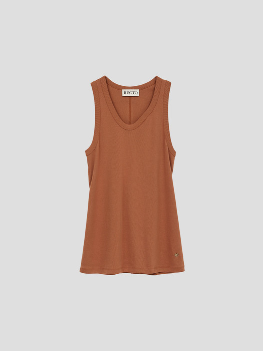 RC SIGNATURE CURVED NECK TANK TOP (DARK ORANGE)