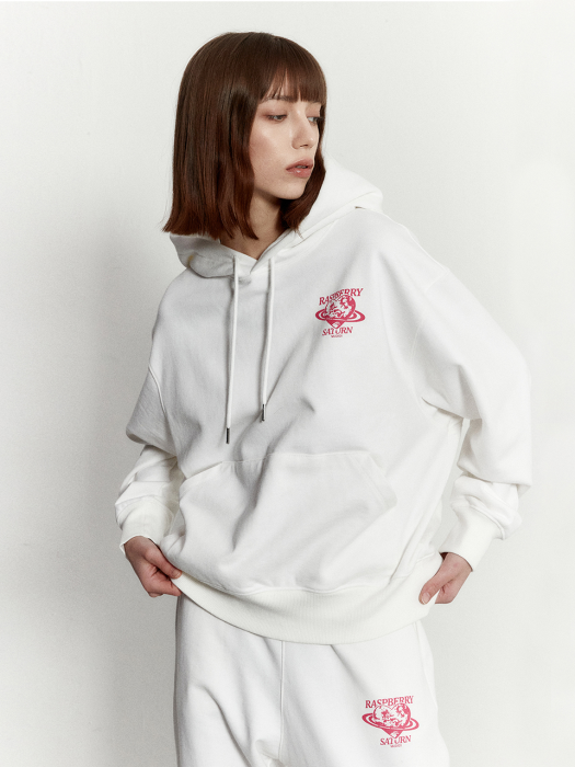 Raspberry hoody 001 White