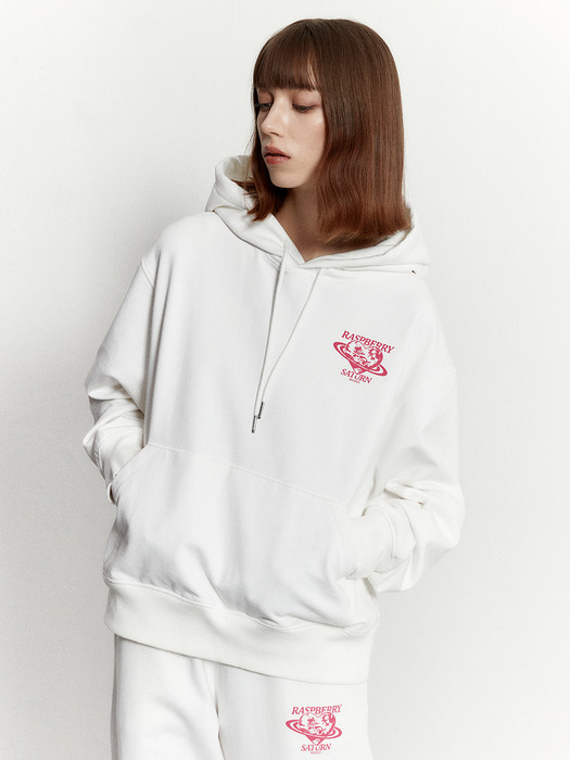 Raspberry hoody 001 White