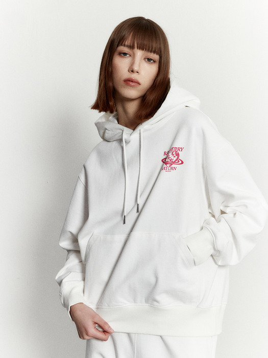 Raspberry hoody 001 White