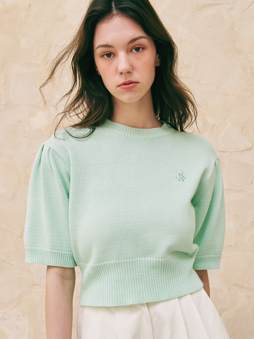 BALLOON SHORT SLEEVE KNIT MINT