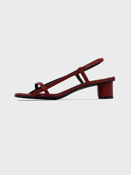 Square Toe Sandals_Red