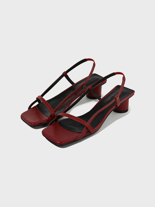 Square Toe Sandals_Red